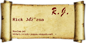 Rick Józsa névjegykártya